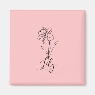 Personalisierter Dezember Narcissus Geburtstagsges Magnet