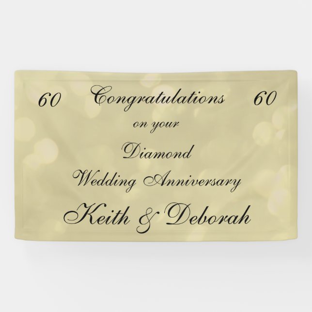 Personalisierter Diamant-Hochzeitstag Banner (Horizontal)