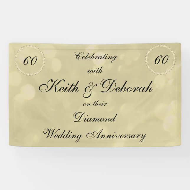 Personalisierter Diamant-Hochzeitstag Banner (Horizontal)