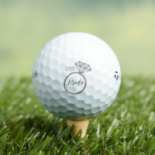 Personalisierter Diamantring für die Braut Golfball