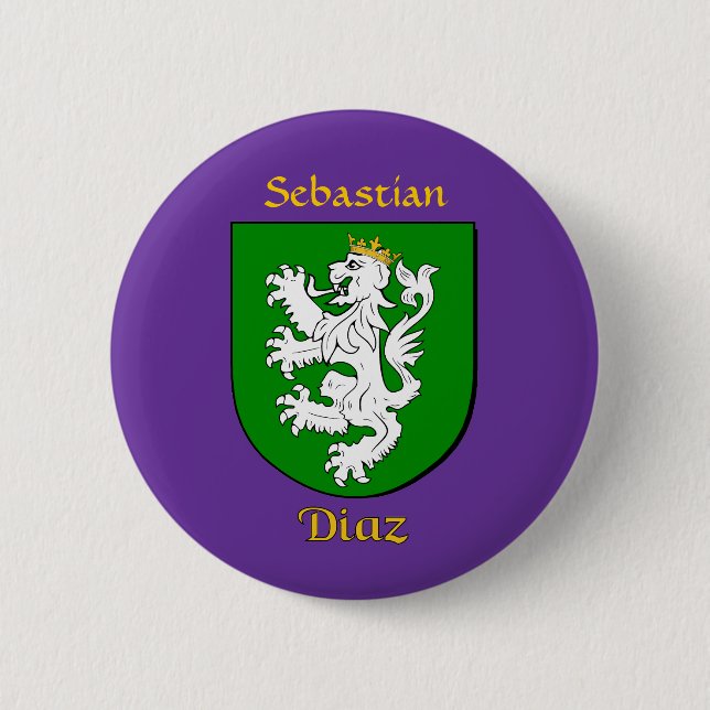 Personalisierter Diaz Historischer Schild Button (Vorderseite)