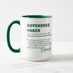 Personalisierter Difference Maker Becher, Würdigun Tasse