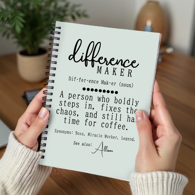 Personalisierter Differenzmaker - Definition-Journ Notizbuch (personalized journal gift for her or him, teacher, friends, and besties)