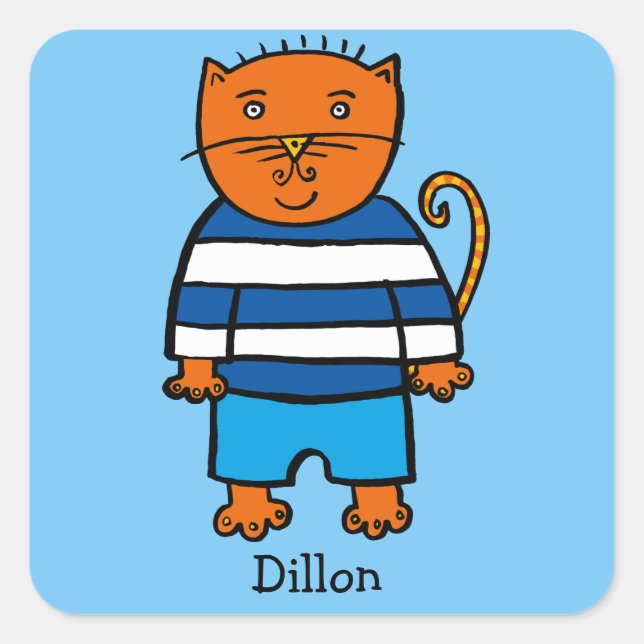 Personalisierter Dillon Quadratischer Aufkleber (Vorderseite)