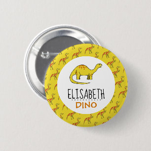 Personalisierter Dino Name, Dinosaurier 6 cm Abzei Button
