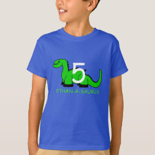 Personalisierter Dinosaurier-Geburtstags-T - Shirt