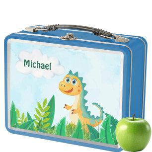 Personalisierter Dinosaurier Kids Metal Lunch Box
