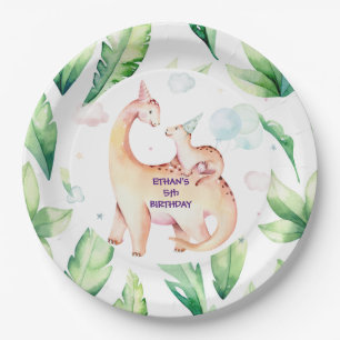 Personalisierter Dinosaurier-Papierteller Pappteller