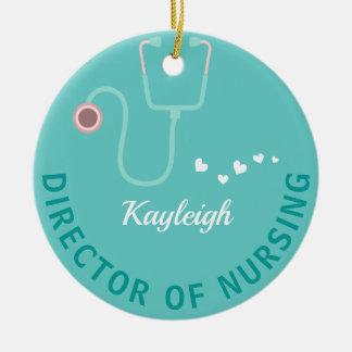 Personalisierter Direktor des Pflegestethoskops Keramik Ornament