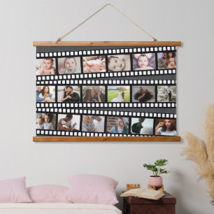 Personalisierter DIY-Maßstab für Fotocollage-Film Wandteppich Mit Holzrahmen