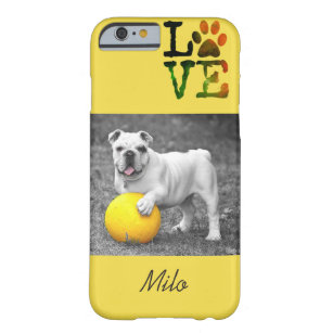 Personalisierter Dog-Foto und Name Pawprint Handy  Barely There iPhone 6 Hülle
