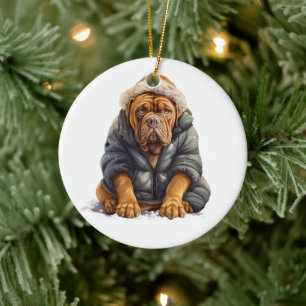 Personalisierter Dogue de Bordeaux Dog Keramik Ornament