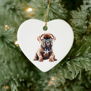 Personalisierter Dogue de Bordeaux Puppy Keramik Ornament