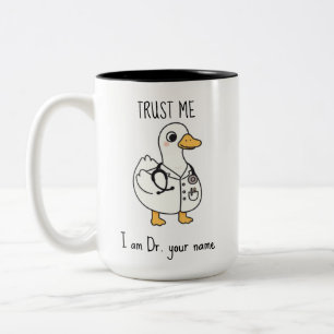 Personalisierter Doktor-Enten-Becher Zweifarbige Tasse