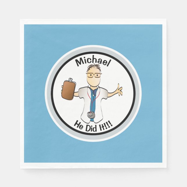 Personalisierter Doktor Krankenpfleger Abschluss f Serviette (Vorderseite)