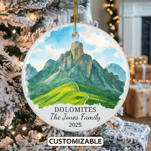 Personalisierter Dolomiten-Schmuck, Italien Keramik Ornament