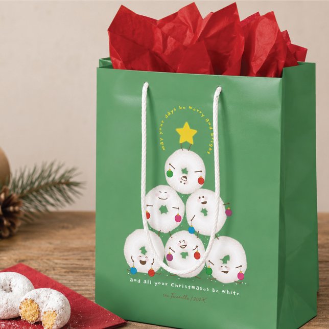 Personalisierter Donuts-Weihnachtsbaum Mittlere Geschenktüte (Von Creator hochgeladen)