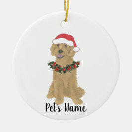 Personalisierter Doodle (Goldener Roter Aprikose) Keramik Ornament