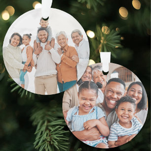 Personalisierter doppelseitiger Familien-Weihnacht Ornament