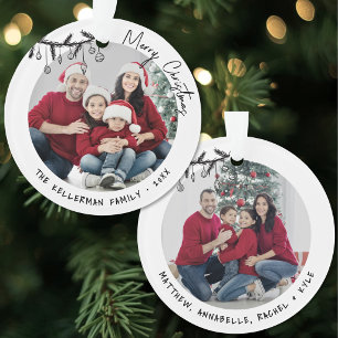 Personalisierter doppelseitiger Familien-Weihnacht Ornament