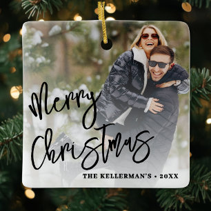 Personalisierter doppelseitiger Weihnachtsanhänger Keramikornament
