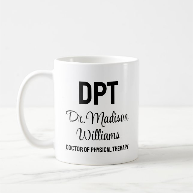 Personalisierter DPT Arzt für Physikalische Therap Kaffeetasse (Links)