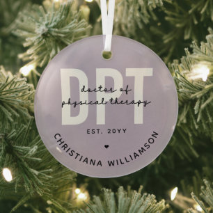 Personalisierter DPT Arzt für Physikalische Therap Ornament Aus Glas
