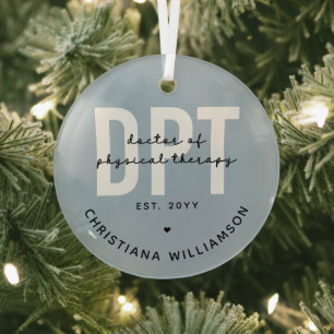Personalisierter DPT Arzt für Physikalische Therap Ornament Aus Glas