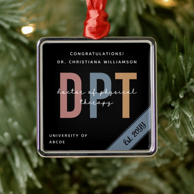 Personalisierter DPT Arzt für Physikalische Therap Ornament Aus Metall (Baum)