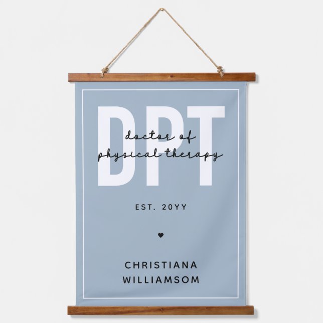 Personalisierter DPT Arzt für Physikalische Therap Wandteppich Mit Holzrahmen (Vorderseite)