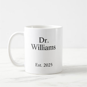 Personalisierter Dr Kaffee Tasse, Name Keramik Tas Kaffeetasse