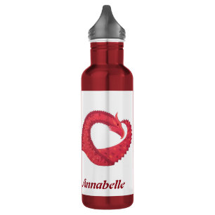 Personalisierter Drache des Roten Herzens Trinkflasche