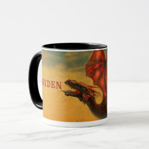 Personalisierter Drache Keramik-Kaffeebecher Tasse