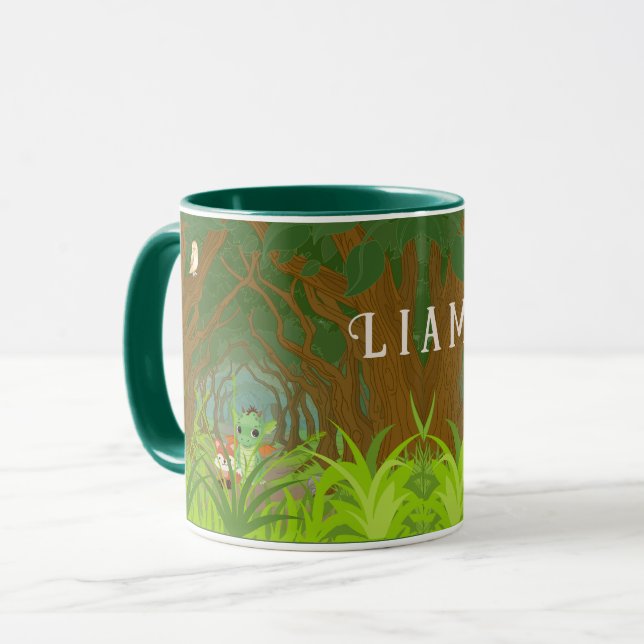 Personalisierter Drache und Freund Tasse (Vorderseite Links)