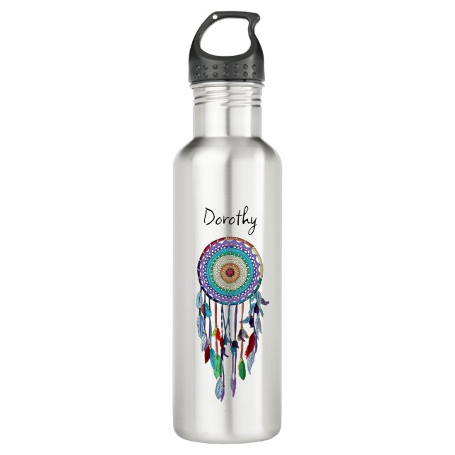 Personalisierter Dreamcatcher Edelstahlflasche (Vorderseite)