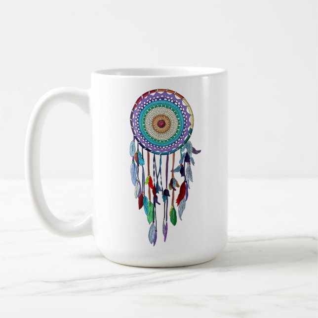 Personalisierter Dreamcatcher Kaffeetasse (Links)