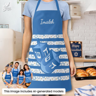 Personalisierter Dreidel Chanukka Mama Schürze
