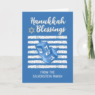 Personalisierter Dreidel Familien-Hanukkah Feiertagskarte