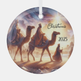 Personalisierter Dreikönigskarawane Ornament Aus Glas