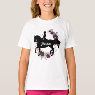 Personalisierter Dressur Pferdereiten T-Shirt