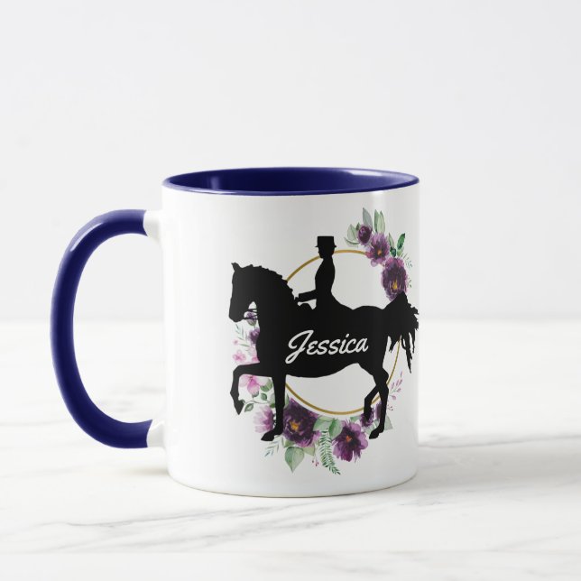 Personalisierter Dressur Pferdereiten Tasse (Links)