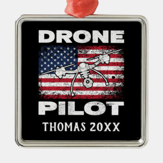 Personalisierter Drohnenpilot, Multirotor-Quadcopt Ornament Aus Metall