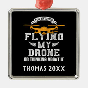 Personalisierter Drohnenpilot Ornament Aus Metall