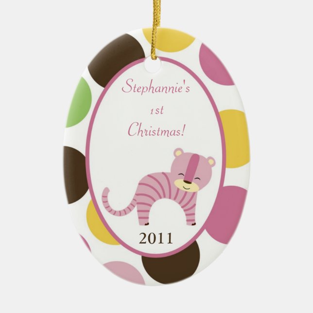 Personalisierter Dschungel aus Zierkunst Queen Tig Keramikornament (Vorne)