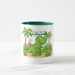 Personalisierter Dschungel-Dinosaurier-Becher für Tasse