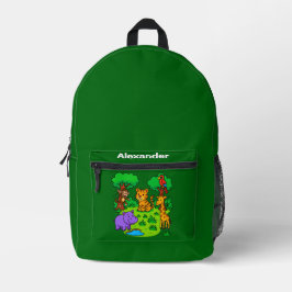 Personalisierter Dschungel-Tier-Rucksack  Affe & M Bedruckter Rucksack