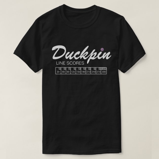 Personalisierter Duckpin Line Schwarzer T - Shirt (Design vorne)