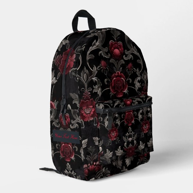 Personalisierter, dunkler Garten gedruckter Rucksa Bedruckter Rucksack (Rückseitige Ecke links)