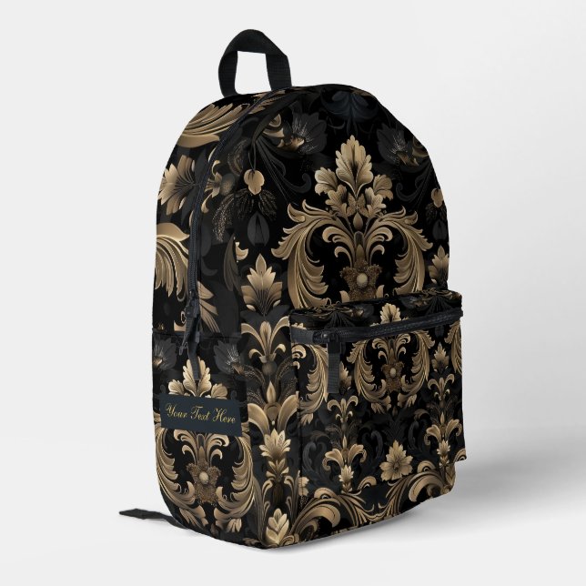 Personalisierter, dunkler Garten gedruckter Rucksa Bedruckter Rucksack (Rückseitige Ecke links)