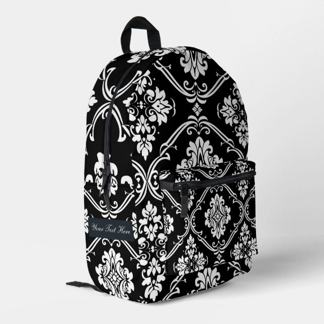 Personalisierter, dunkler Garten gedruckter Rucksa Bedruckter Rucksack (Rückseitige Ecke links)